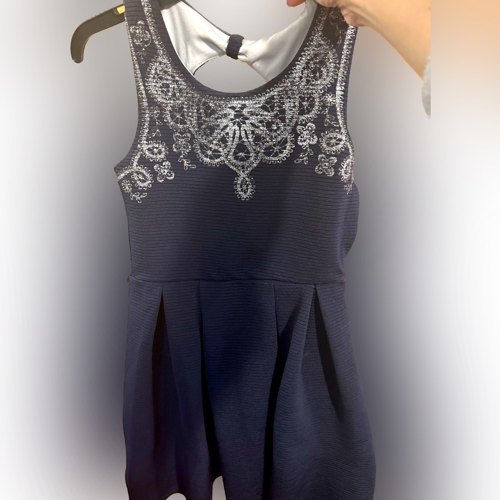 Knit Navy Sleeveless Girls Dress. Size 12